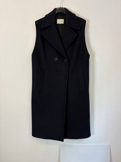 SANDRO. Chaleco largo lana azul