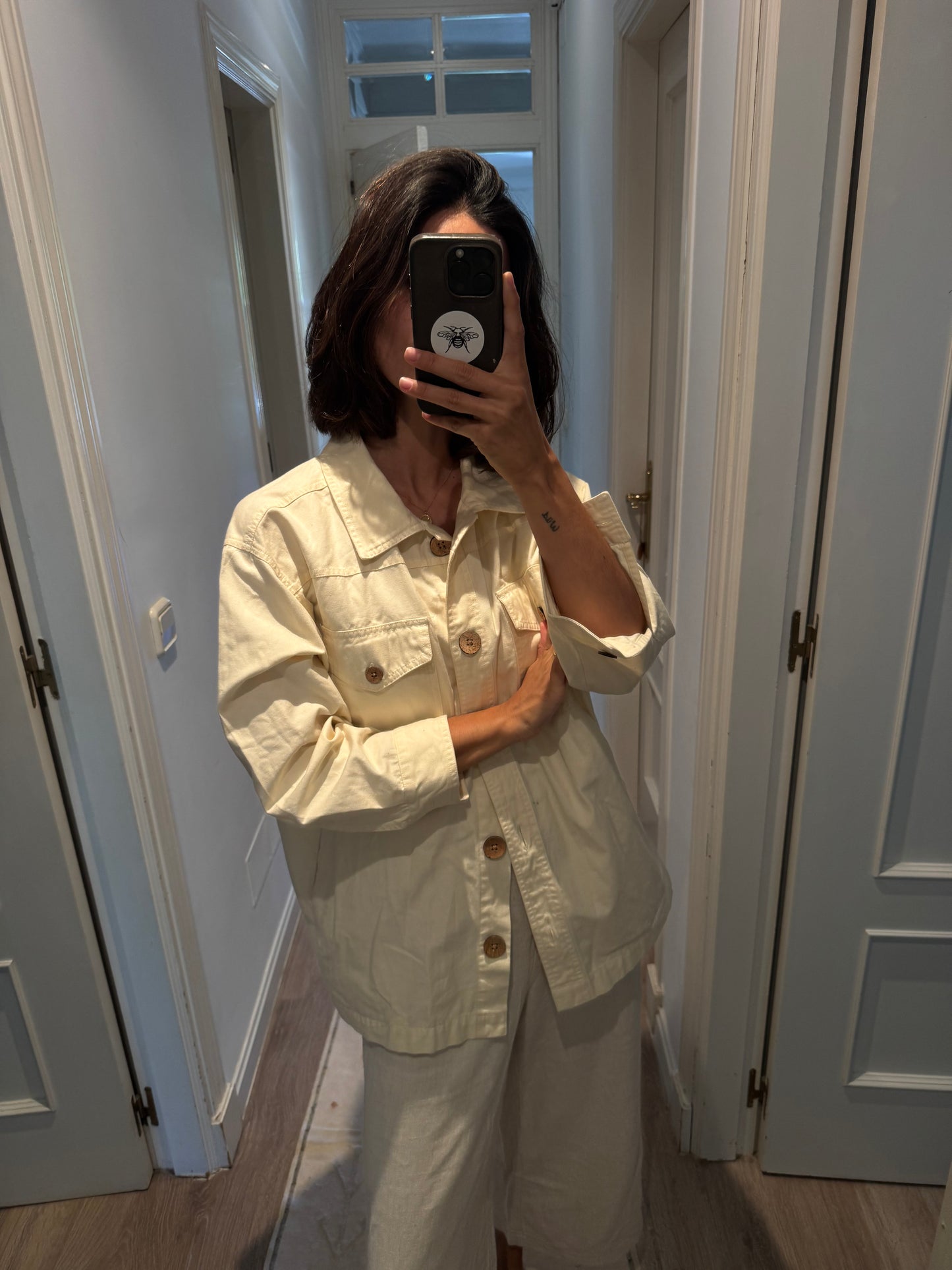 SKFK. Chaqueta beige algodón T.36