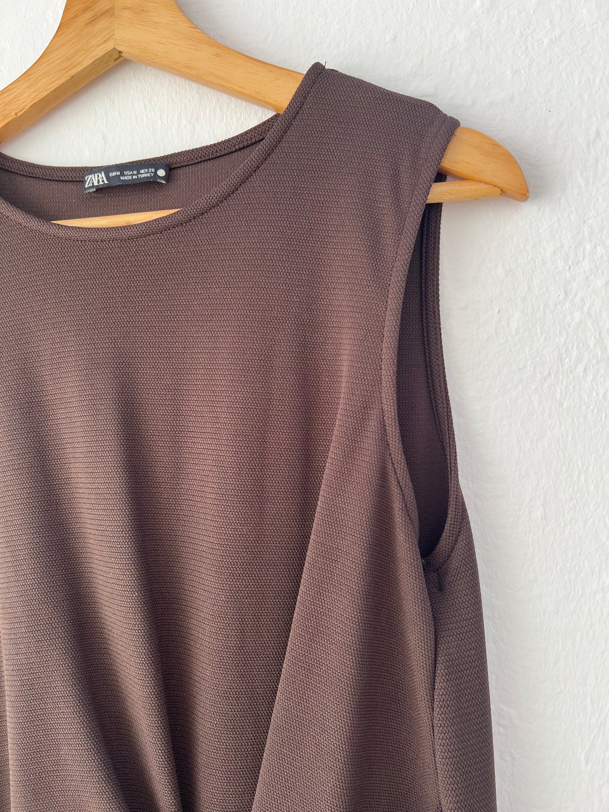 ZARA. Brown dress with front detail Tm