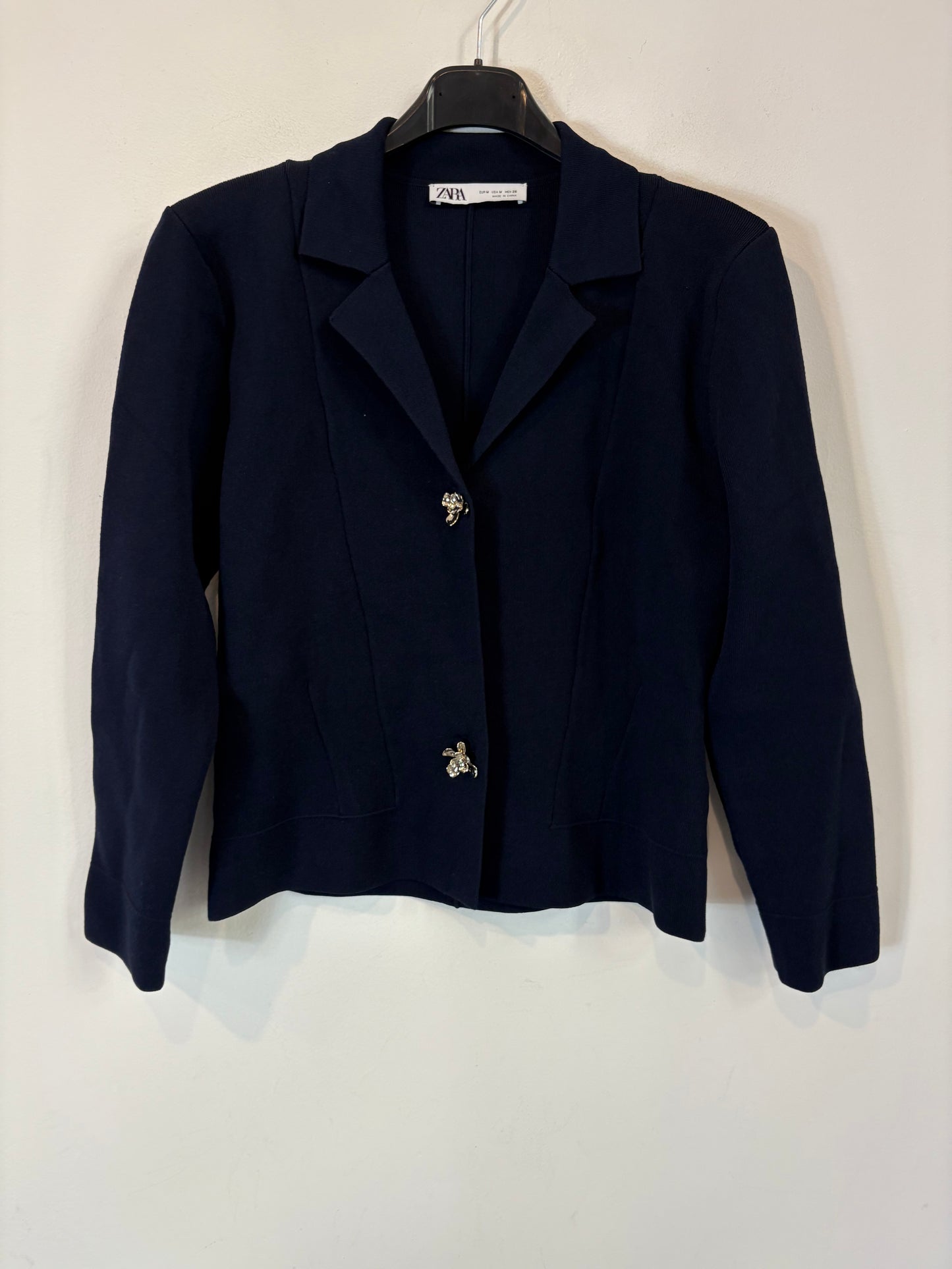 ZARA. Blue knit jacket TM