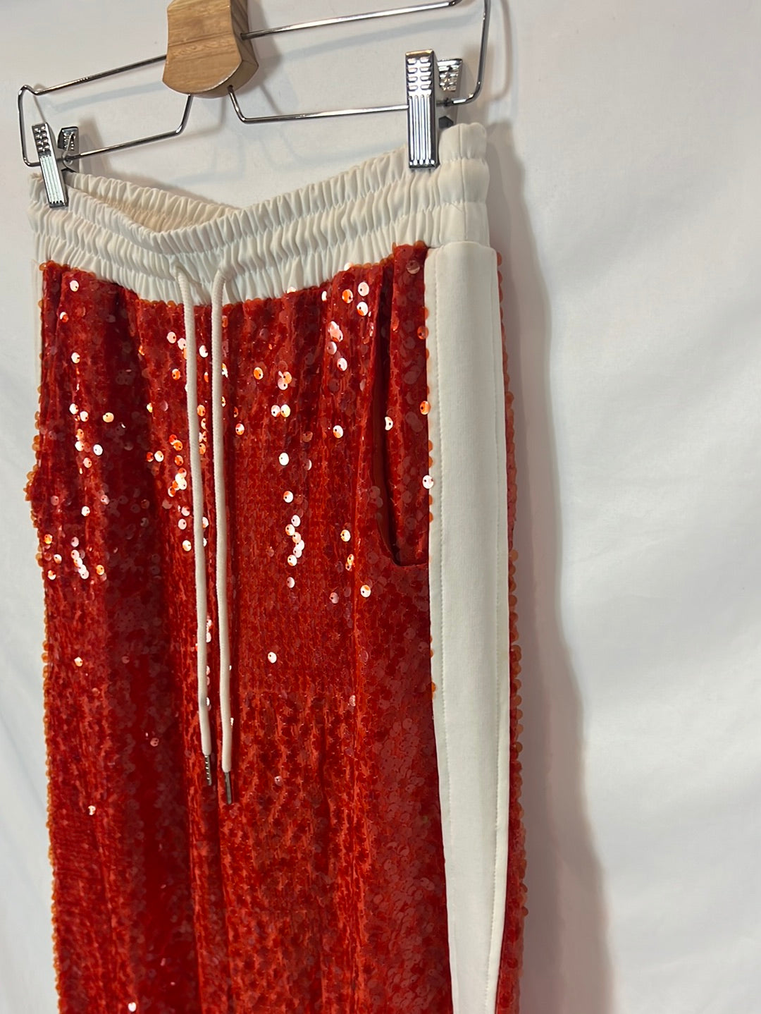 KATE. Pantalones bicolor lentejuelas fluidos. T L