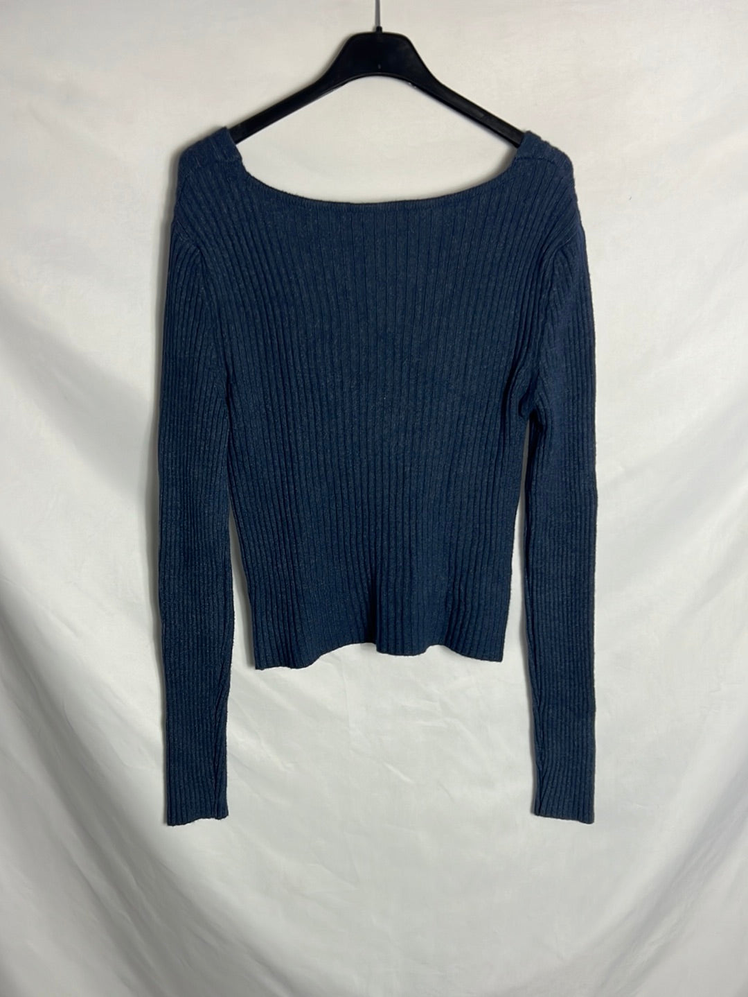 OTRAS. Jersey fino azul canalé T.u(s)