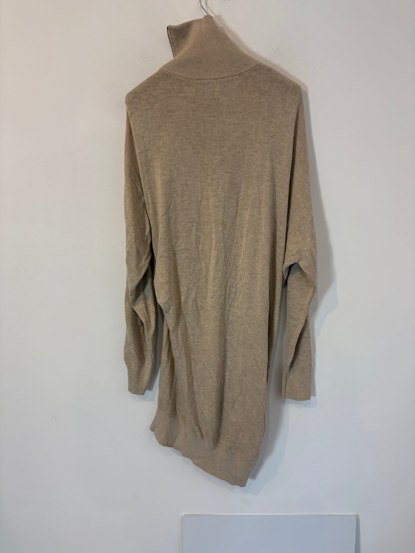 ISABEL MARANT. Vestido corto punto beige cremalleras