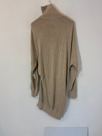 ISABEL MARANT. Vestido corto punto beige cremalleras