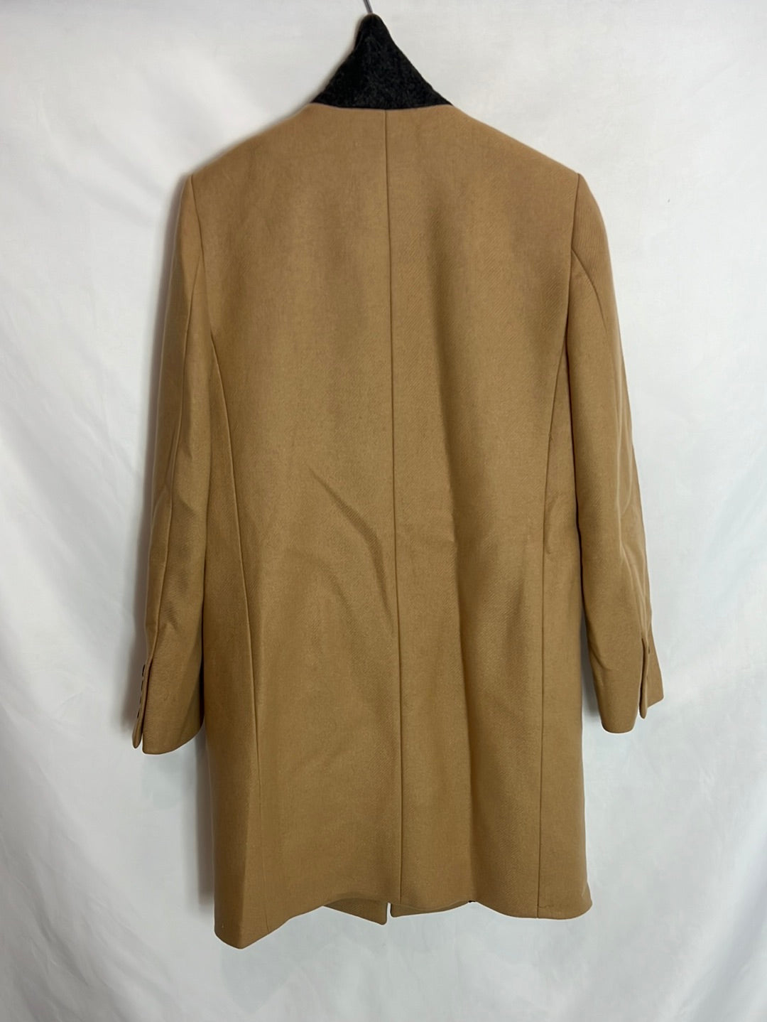ZARA. Abrigo beige lana T.m
