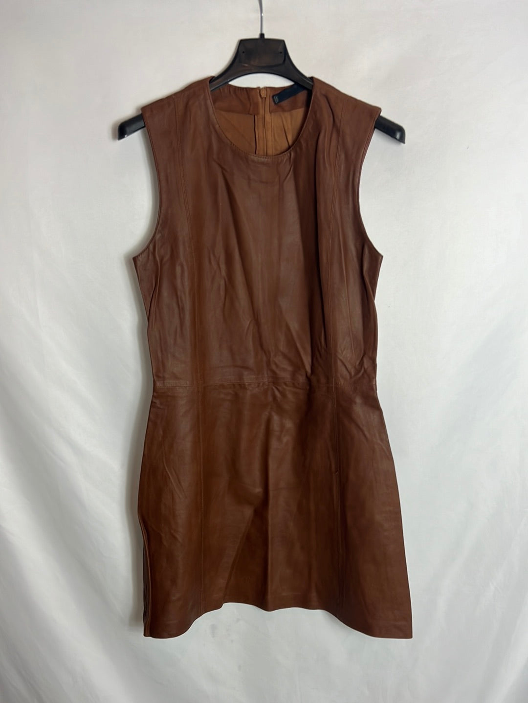ZARA. Short brown leather dress. Size XS