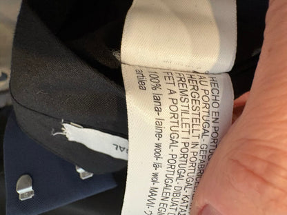 MASSIMO DUTTI STUDIO. Pantalón azul pinzas lana