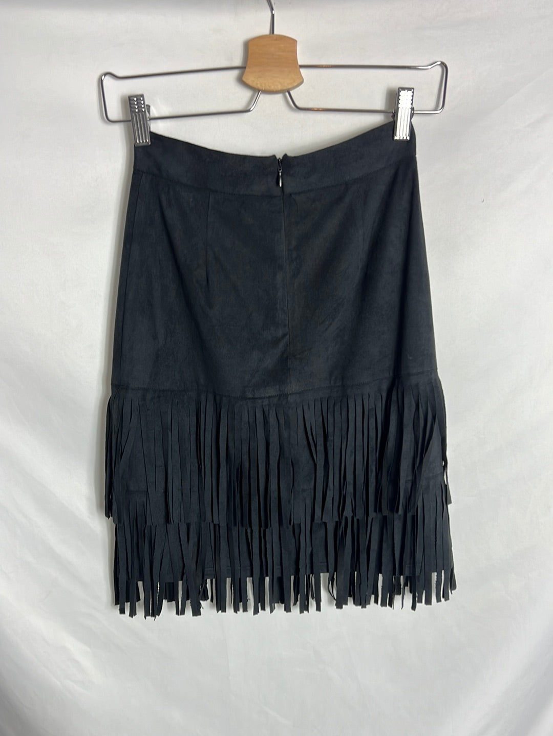 BIMANI. Falda antelina flecos T.34