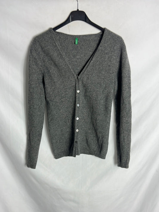 BENETTON. Rebeca gris jaspeada. T S