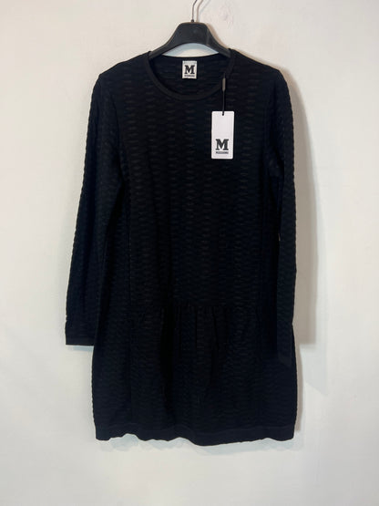 MISSONI. Black dress with shiny thread texture. Size 42