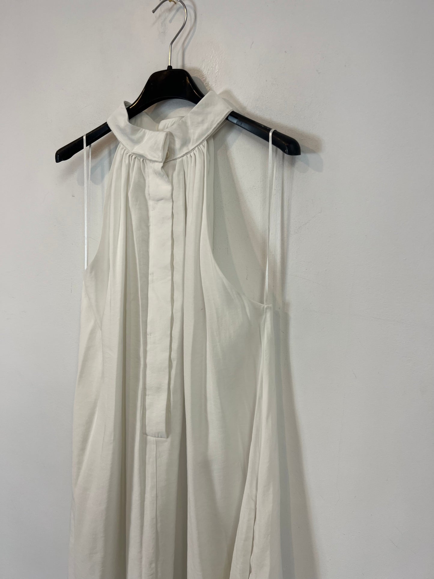 MASSIMO DUTTI. Vestido blanco fluido T.s