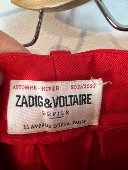 ZADIG&VOLTAIRE. Pantalón fluido rojo  T.36