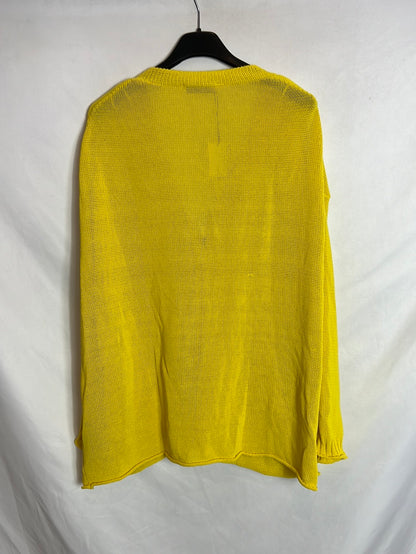 ZARA. Yellow buttoned knit jacket. TS