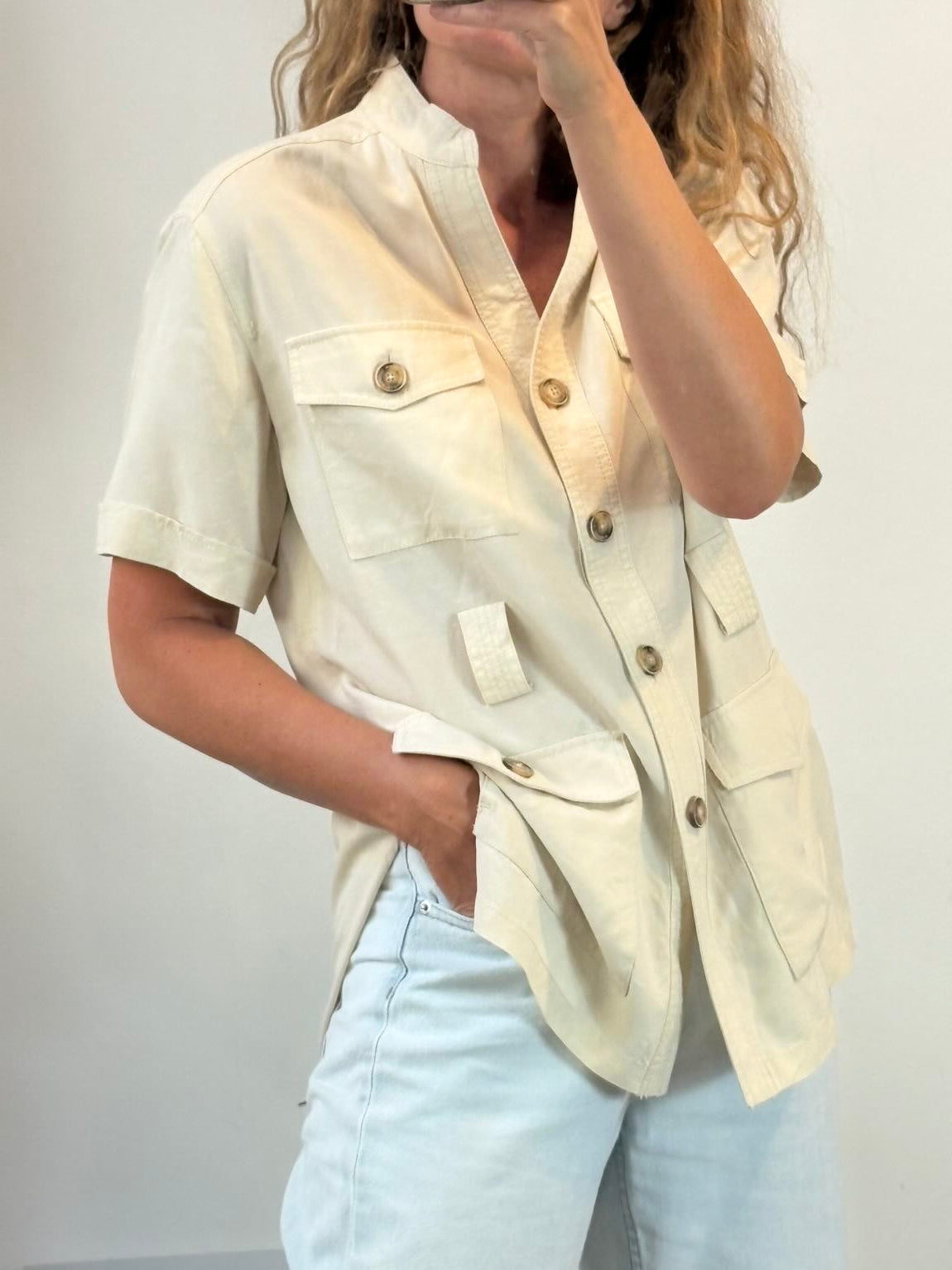 LLOYD'S . Camisa sahariana beige