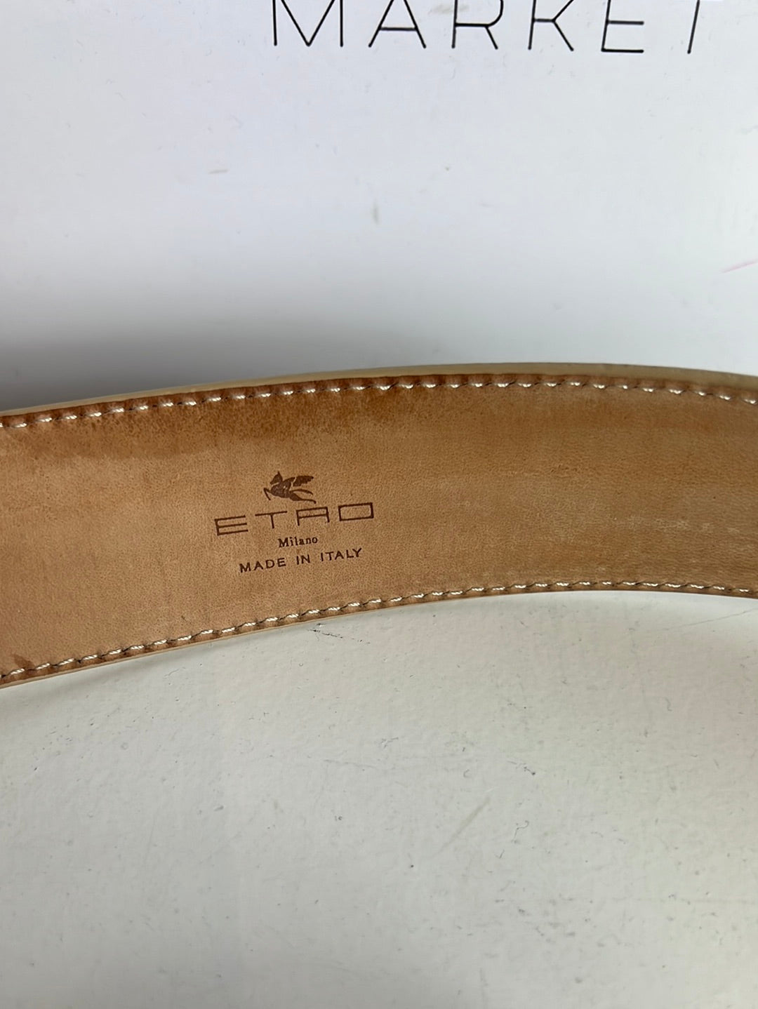 ETRO. Gold belt with rhinestone buckle. 90 cm.