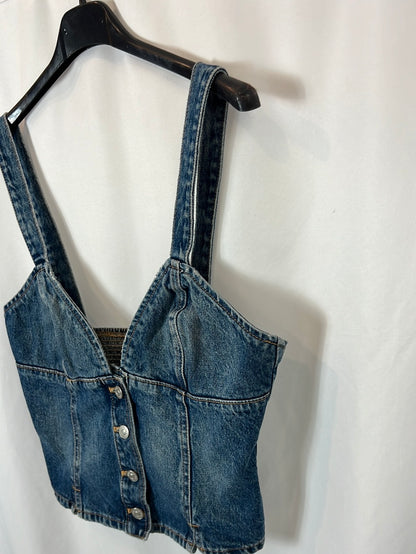 ZARA. Top denim abotonado T.m