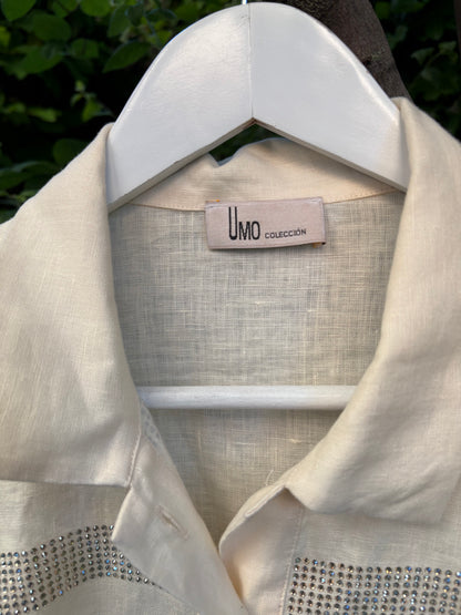 UMO. Blusa lino detalles brillo