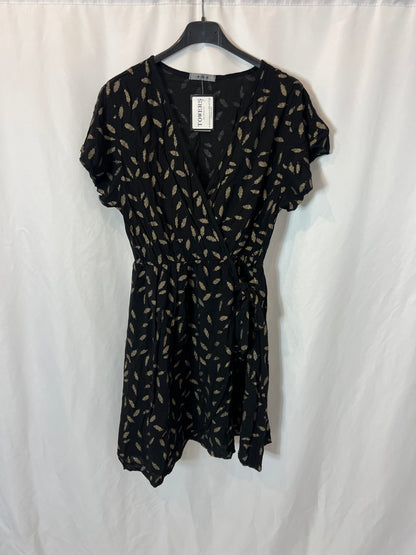 TOWERS BY ANDREA. Vestido negro hojas T,u(S)
