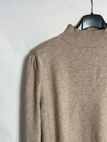 OTRAS. Jersey beige jaspeado detalle espalda. T S