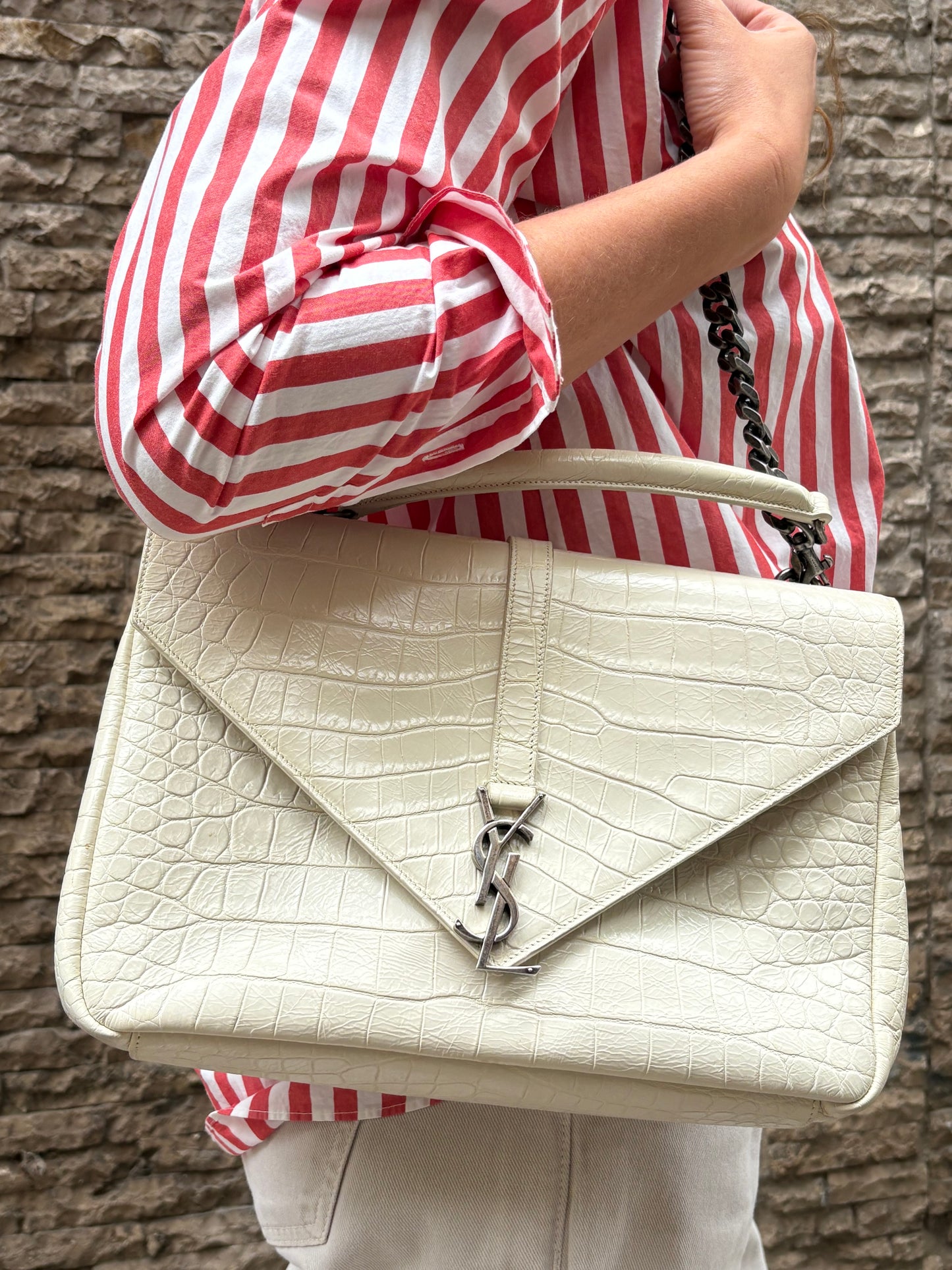 YVES SAINT LAURENT. Bolso collage large piel