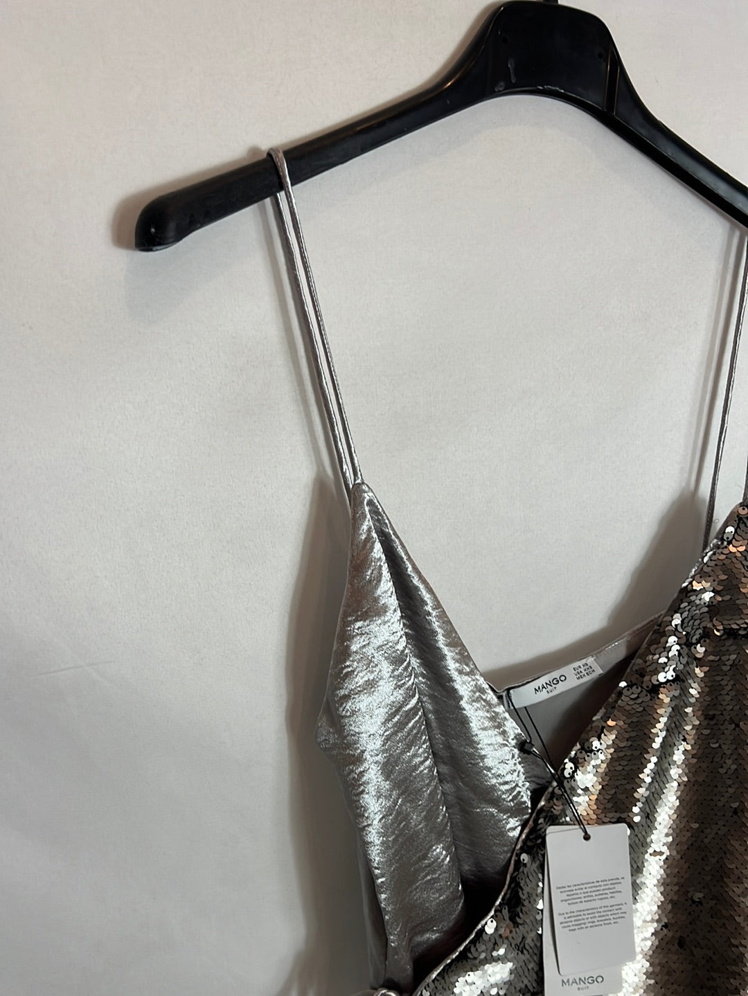 MANGO. Top cruzado doble textura T XS