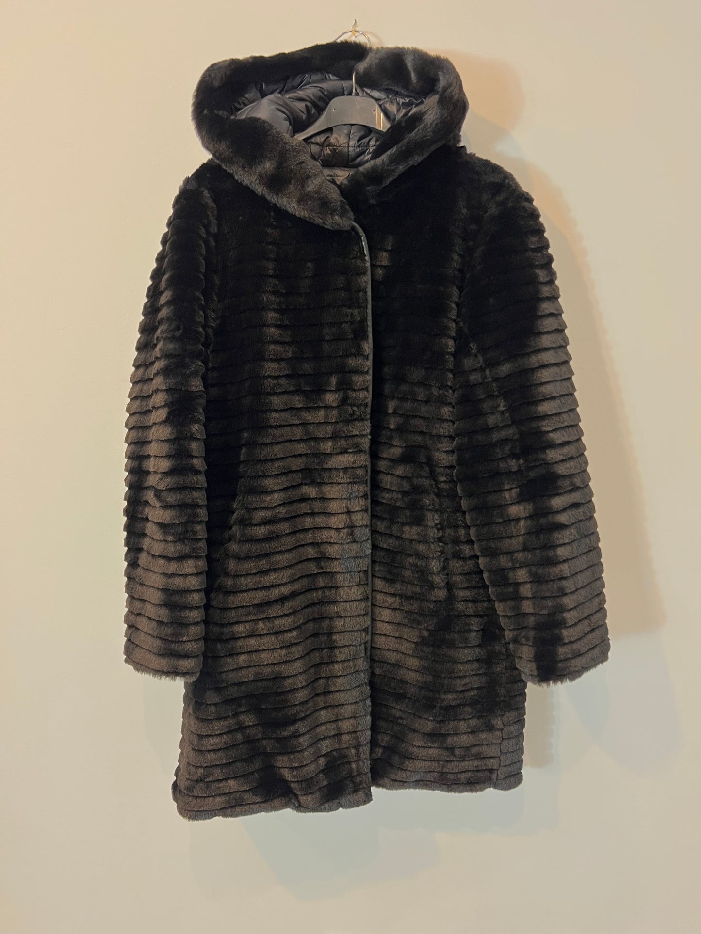 CORTEFIEL. Abrigo negro reversible T.m