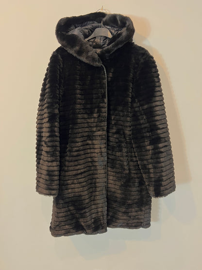 CORTEFIEL. Abrigo negro reversible T.m