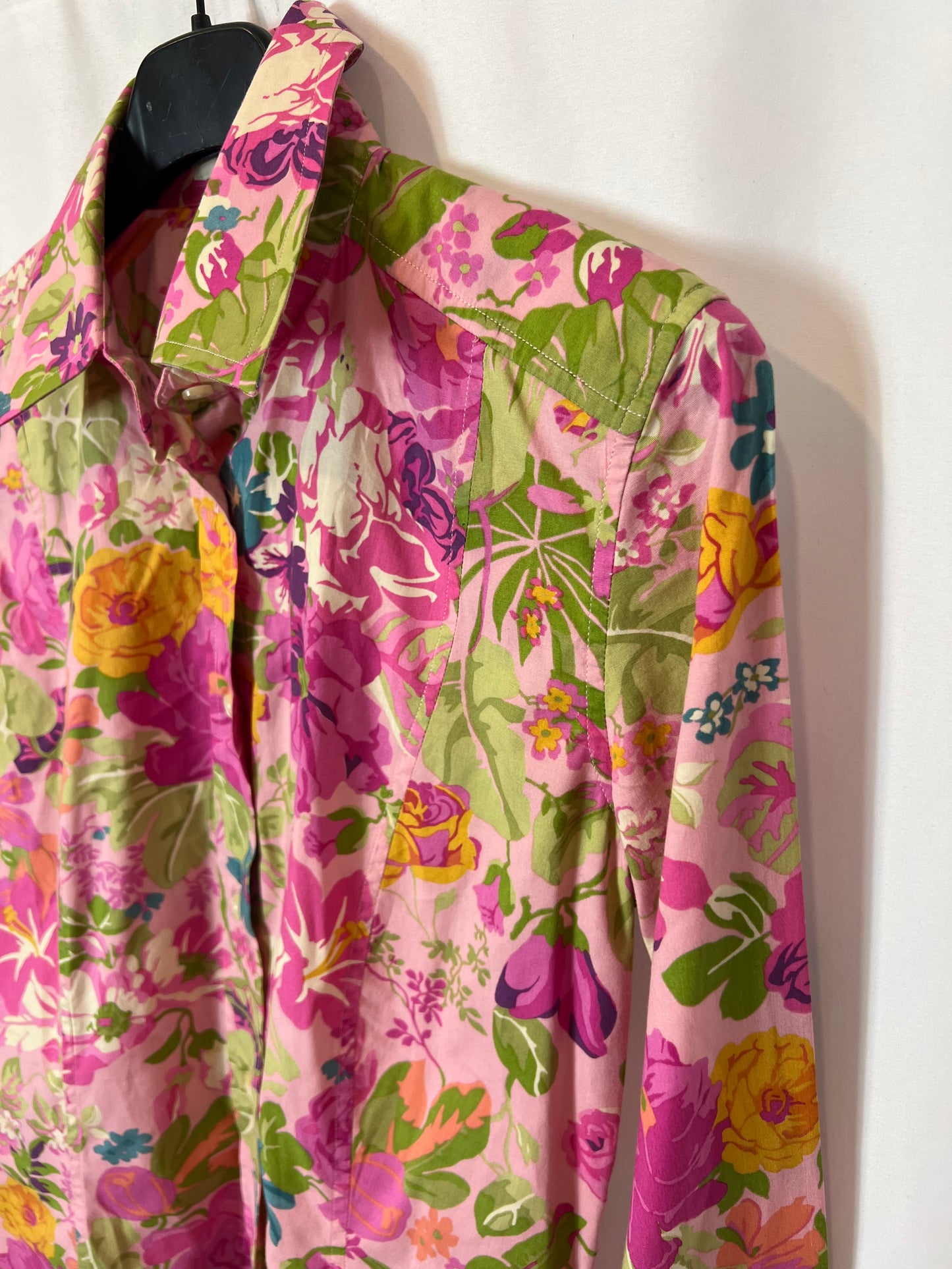 ETRO. Pink floral shirt S.40(xs)