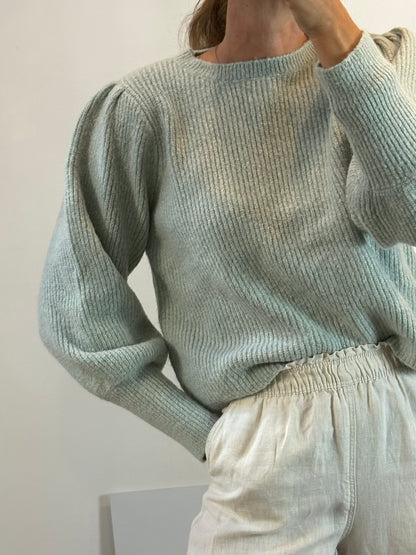 POLIN ET MOI. Jersey azul claro detalle mangas