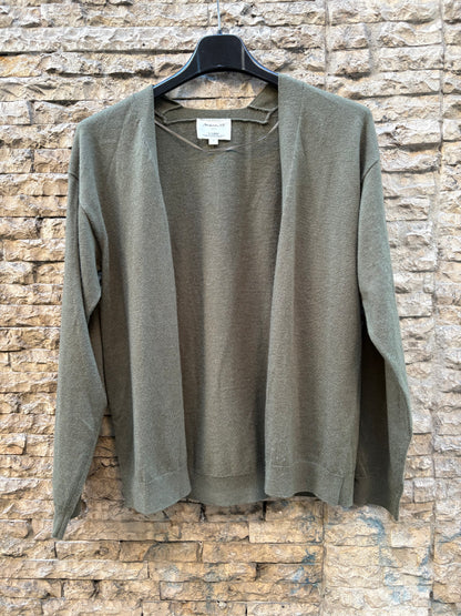 MAISON 123. Chaqueta verde punto con lana