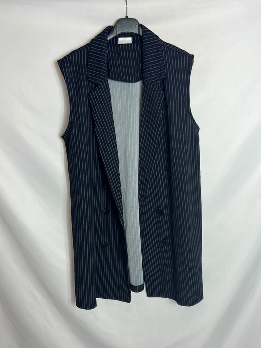 JDY. Chaleco azul fluido rayas. T M