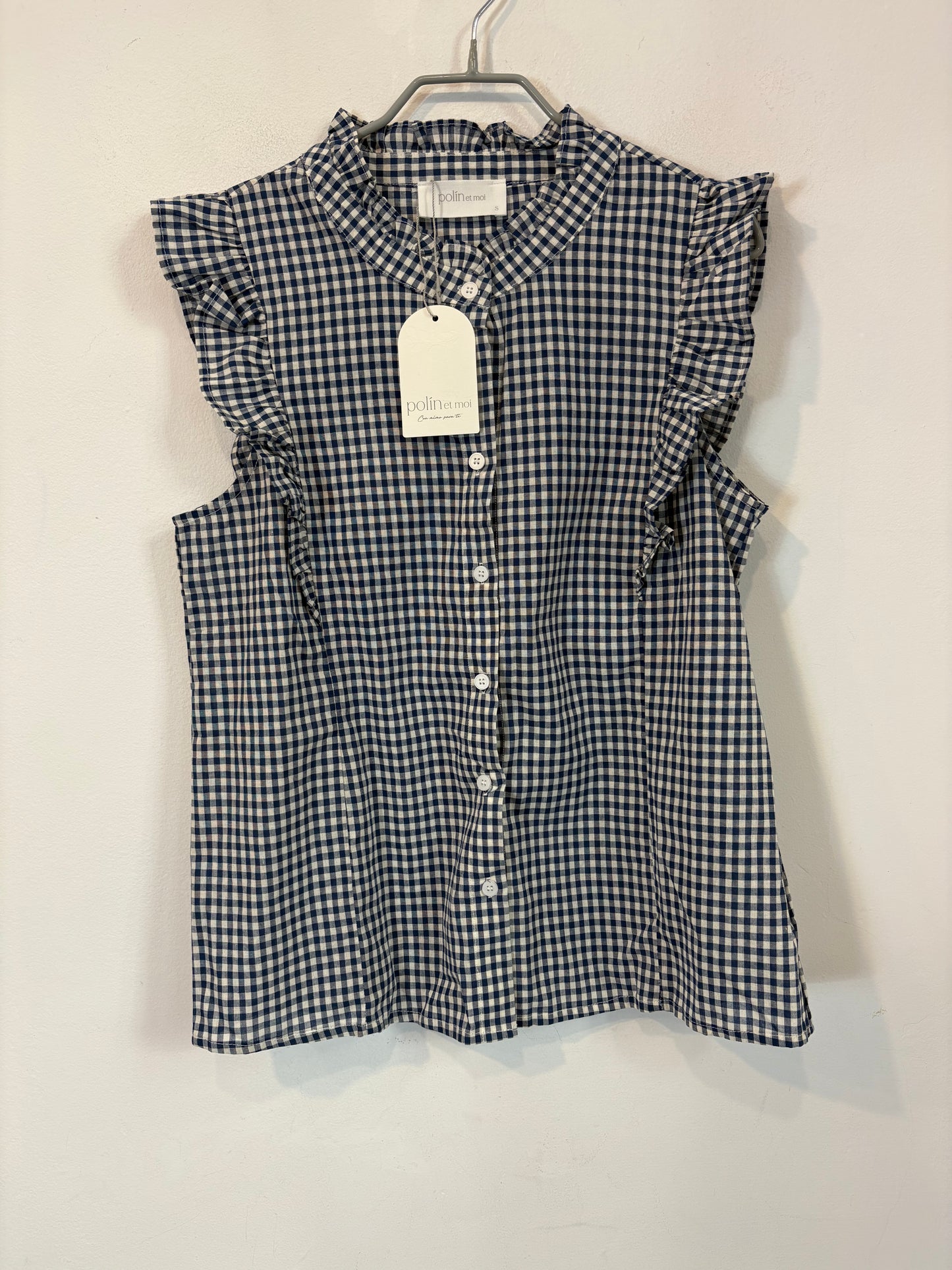 POLIN ET MOI. Blusa cuadros vichy