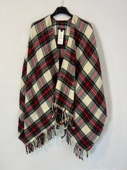 MAJE. Capa cuadros con lana