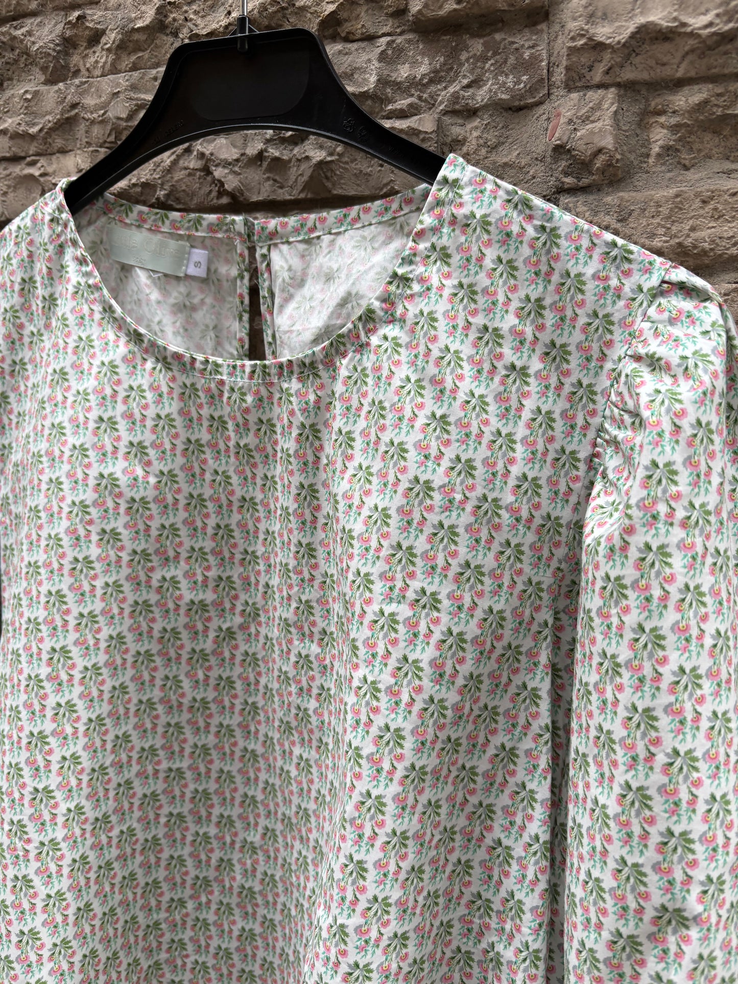 LITTLE OLIVE. Green liberty blouse. T.S.