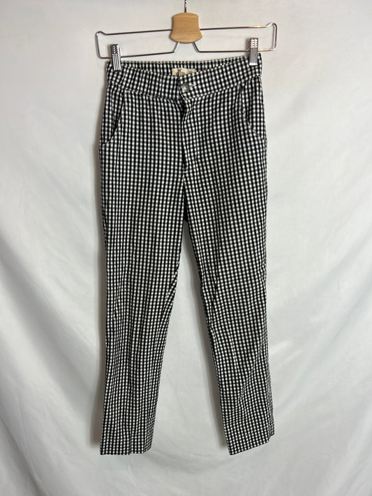 HOLLSITER. Pantalón cintura elástica vichy. T XS