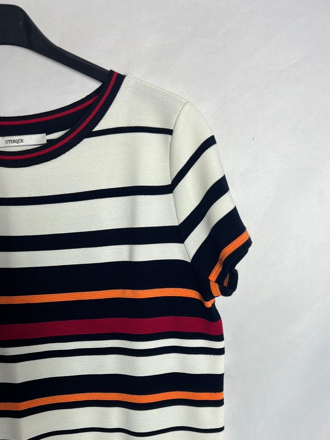 UTERQÜE. Vestido midi rayas. T S