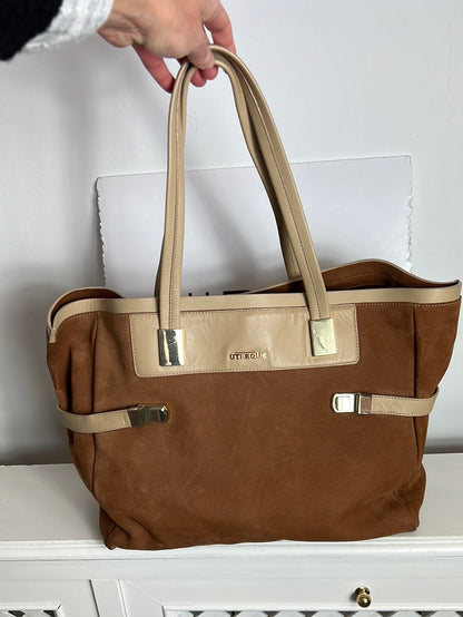 UTERQÜE. Bolso shopper piel bicolor (TARA)