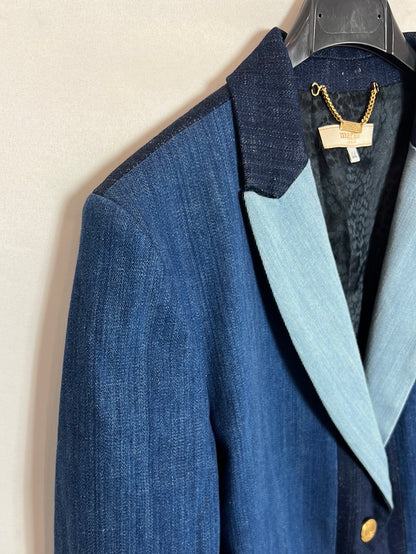 ANGELO MARANI. Tricolor denim blazer. T 44 (L)