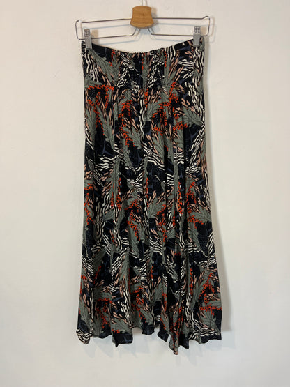 CIA MARITIMA. Falda midi abotonada estampada. T S