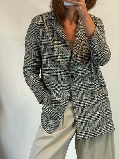 ZARA. Chaqueta larga pata de gallo