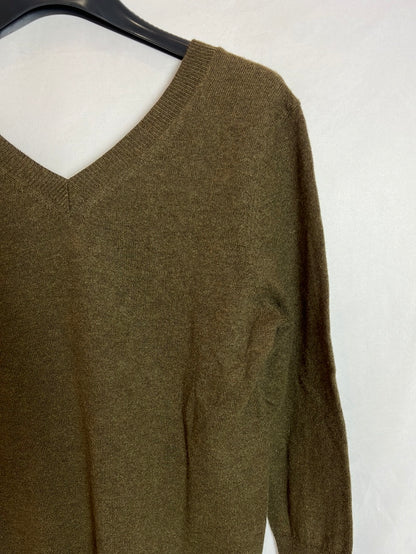 ISABEL MARANT. Jersey verde fino jaspeado. T 36