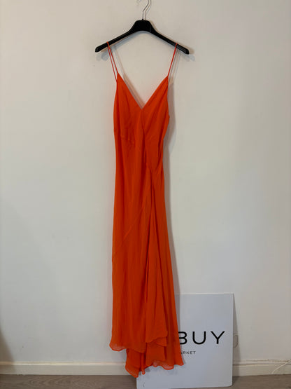 ZARA. Long orange flared dress. Size XS