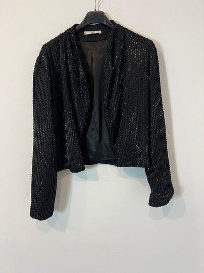 MANGO. Chaqueta negra abalorios T.m