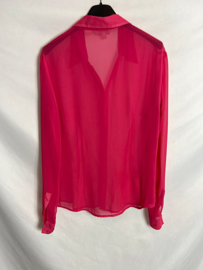 ZARA. Semi-sheer pink blouse. TS