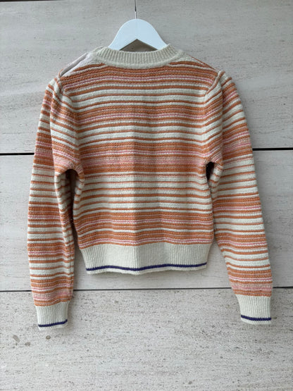 SESSÚN. Jersey beige bordados lana