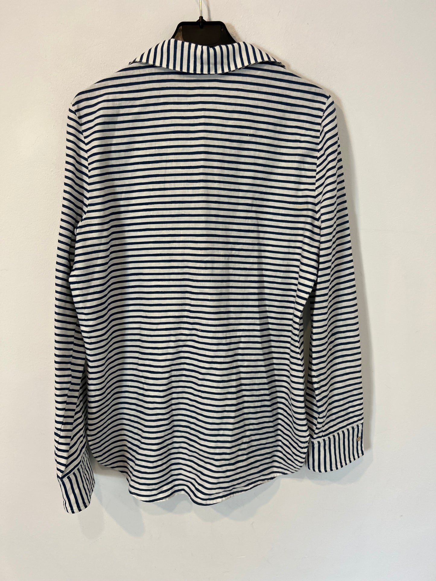 ZARA. Striped mixed media shirt. TM