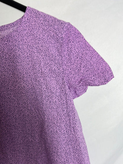 OTHERS. Short purple floral dress. TS/M