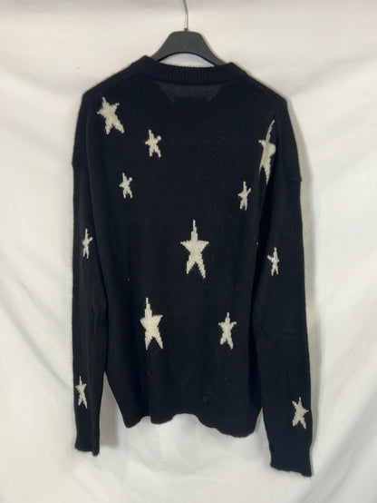 ZADIG&VOLTAIRE. Jersey negro cashmere estrellas. T XS
