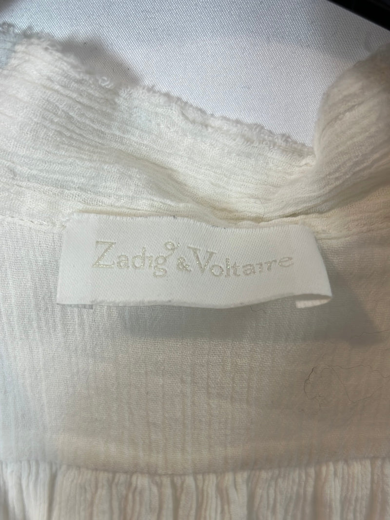 ZADIG&VOLTAIRE. Top algodón blanco textura. T M