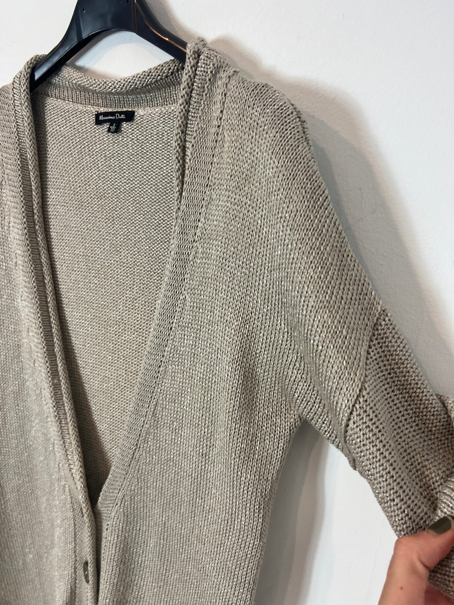 MASSIMO DUTTI. Chaqueta punto beige. T S